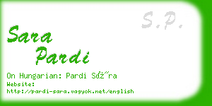 sara pardi business card